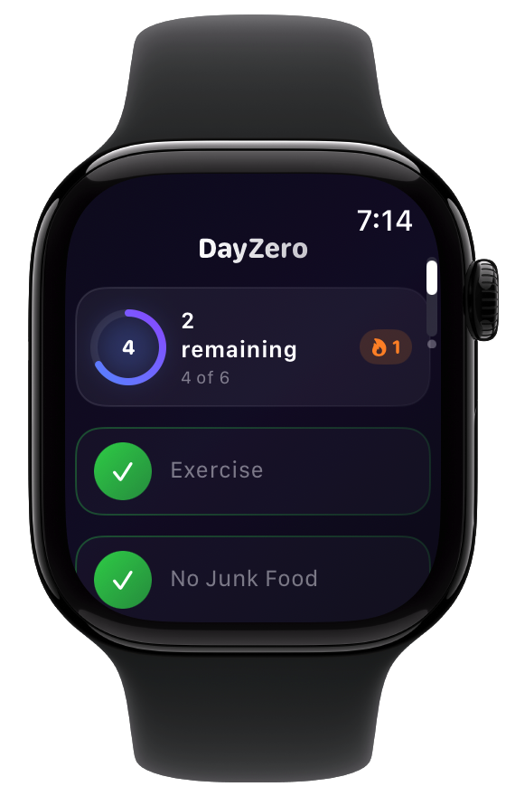 DayZero Apple Watch home