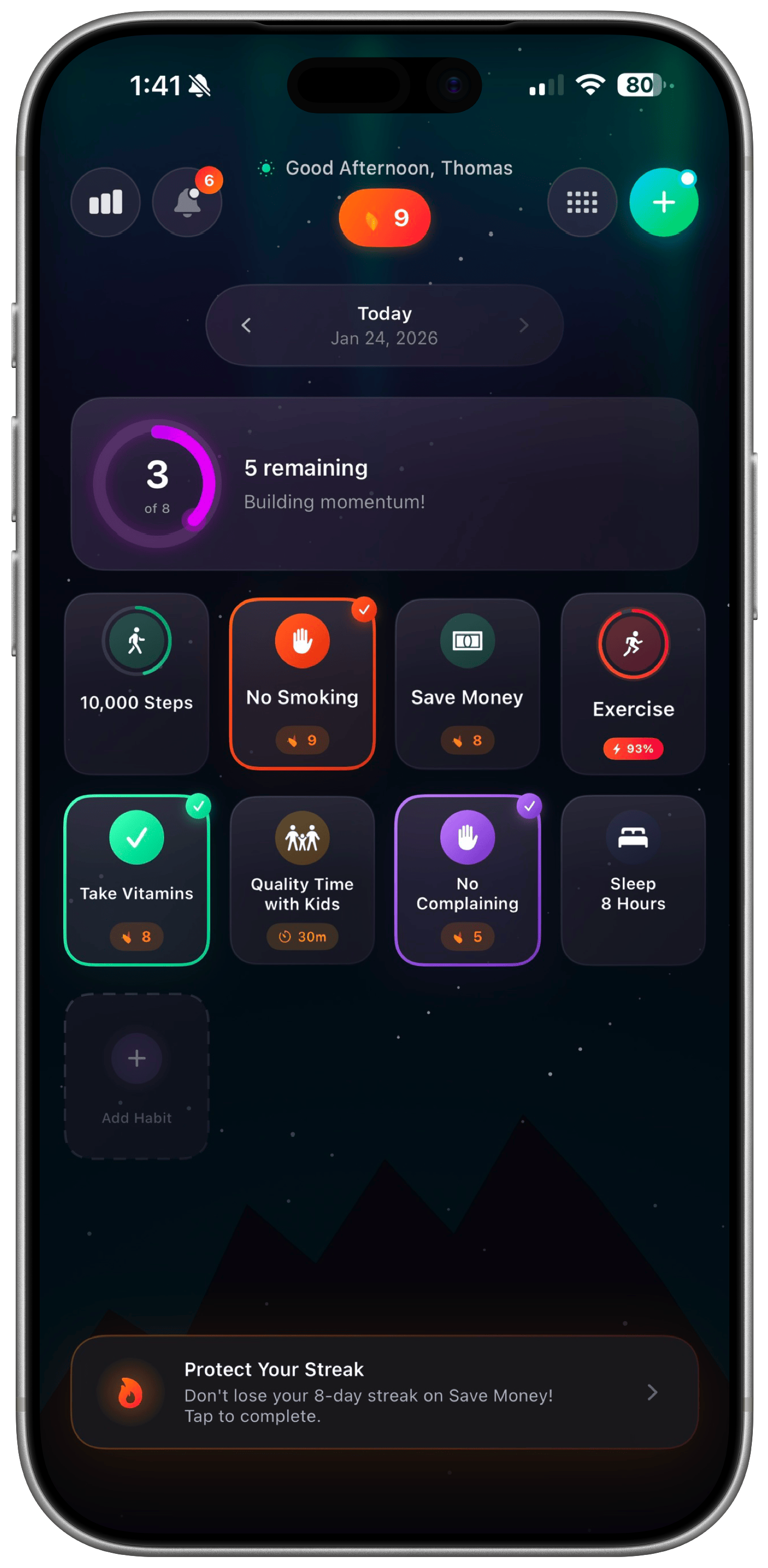 DayZero home dashboard